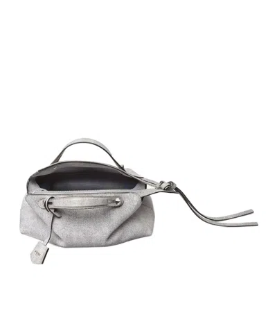 Fendi Gray Leather Bag With A Faded Denim Effect.