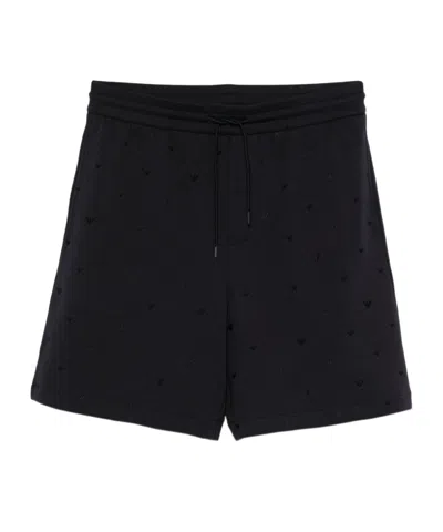 Emporio Armani Logo Print Cotton Shorts