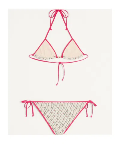 Valentino Gelatini Print Lycra Bikini With Polka Dots