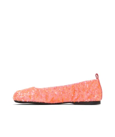 Jw Anderson Pink All-over Sequin Ballerina Flats