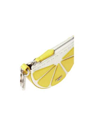Fendi White And Yellow Leather Charm