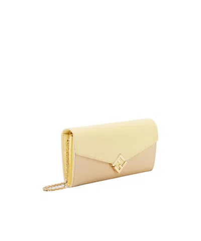 Fendi Yellow And Beige Leather Wallet
