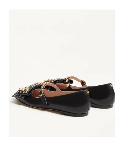 Valentino Garavani Leather Ballerinas With Stud Detailing In Multi