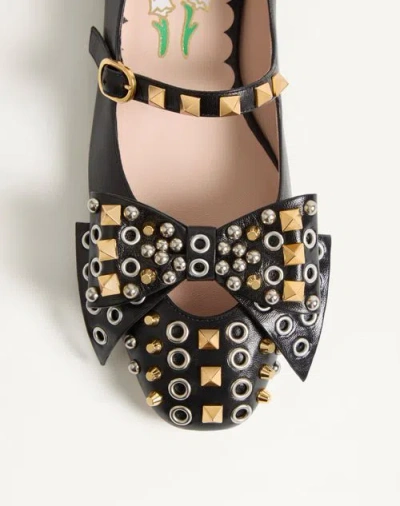 Valentino Garavani Leather Ballerinas With Stud Detailing In Multi
