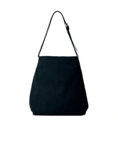 Dries Van Noten Men Canvas Shoulder Bag In Black