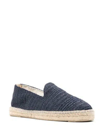 Manebi Yucatan Woven Texture Espadrilles In Blue