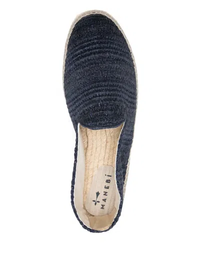 Manebi Yucatan Woven Texture Espadrilles In Blue