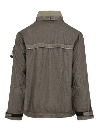 Stone Island Logo Patch Zip-up Jacket