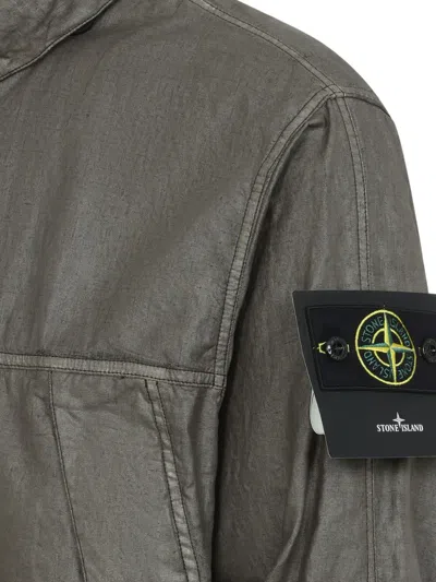 Stone Island Logo Patch Zip-up Jacket