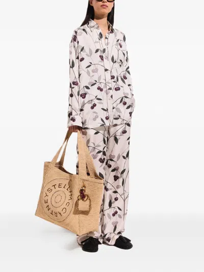 Stella Mccartney Logo Raffia Large Tote Bag