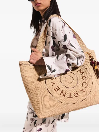 Stella Mccartney Logo Raffia Large Tote Bag