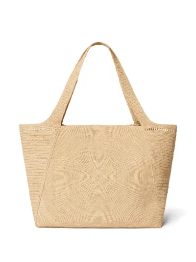 Stella Mccartney Logo Raffia Large Tote Bag