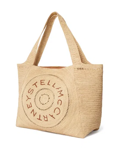 Stella Mccartney Logo Raffia Large Tote Bag