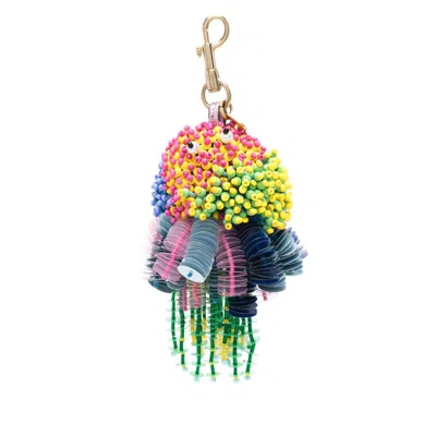 Anya Hindmarch Womens Multi Sea Creature Bead-embellished Leather And Satin Charm