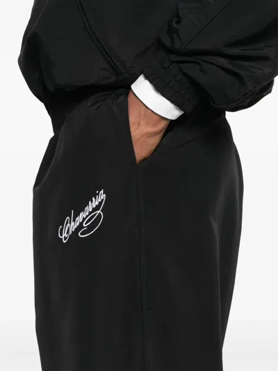Willy Chavarria Mens Black Ruff Rider Embroidered Track Jogging Bottoms Xl