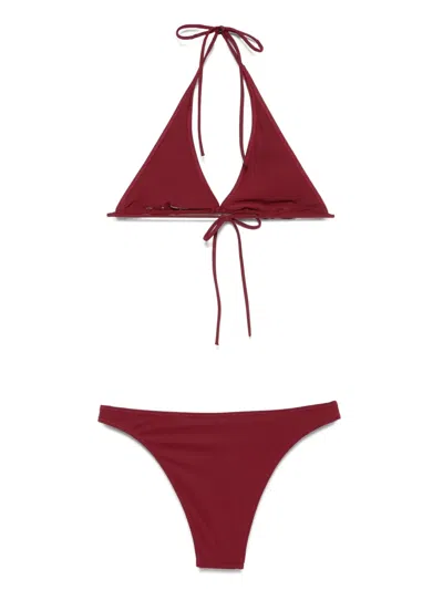 Lido Cinquantacinque Triangle Bra Bikini In Burgundy