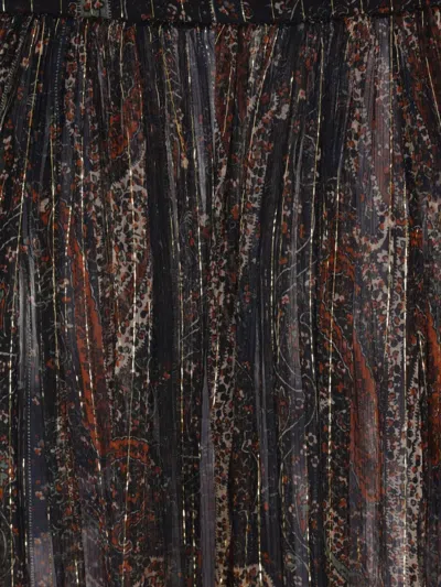 Saint Laurent Paisley Sheer Ruffled Maxi Skirt