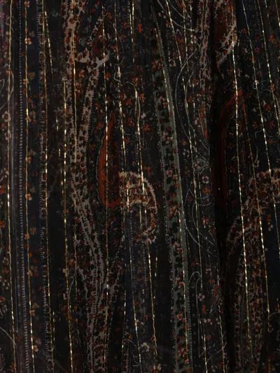 Saint Laurent Paisley Sheer Ruffled Maxi Skirt