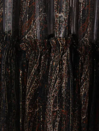 Saint Laurent Paisley Sheer Ruffled Maxi Skirt