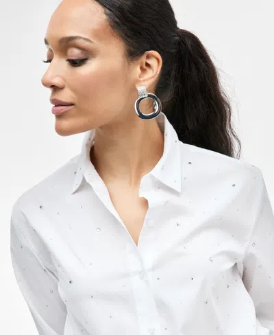 Inc International Concepts Women's Rhinestone Shirt, Exclusively At Macy's