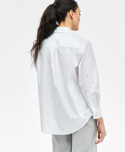 Inc International Concepts Women's Rhinestone Shirt, Exclusively At Macy's