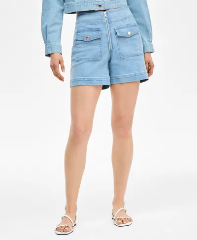 Inc International Concepts Women's High-rise Denim Shorts, Exclusively At Macy's In Blue