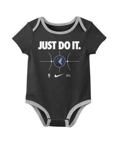 Nike Newborn Navy/black Minnesota Timberwolves Just Do It Bodysuit Set 2-pack