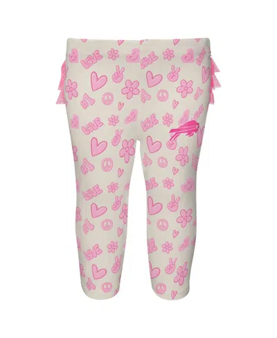 Outerstuff Baby Boys And Girls 2 Piece White/pink Buffalo Bills All The Love Bodysuit And Pants Set