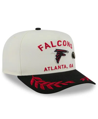 New Era Men's Cream/black Atlanta Falcons 2025 Nfl Draft A-frame 59fifty Fitted Hat