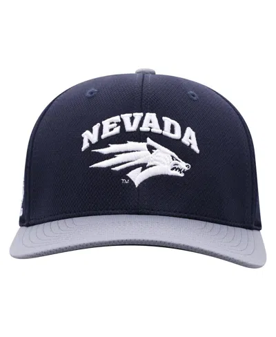 Top Of The World Men's True Navy/ash Nevada Wolf Pack Reflex Fitted Hat