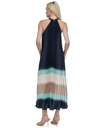 Dkny Women's Halter Sunray-pleated Ombre Dress