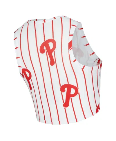 Concepts Sport Women's White Philadelphia Phillies Pinstripe Record Tank Short Set