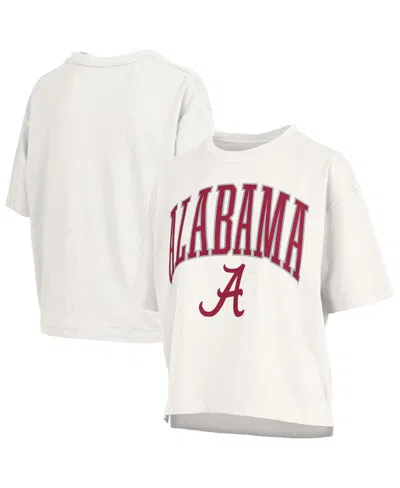 Pressbox White Alabama Crimson Tide Nelson Arch Over Logo Waist Length Oversized Slub T-shirt