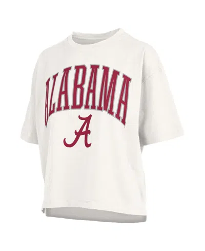 Pressbox White Alabama Crimson Tide Nelson Arch Over Logo Waist Length Oversized Slub T-shirt
