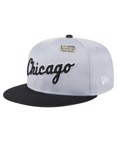New Era Men's Gray/black Chicago White Sox Satin 59fifty Fitted Hat