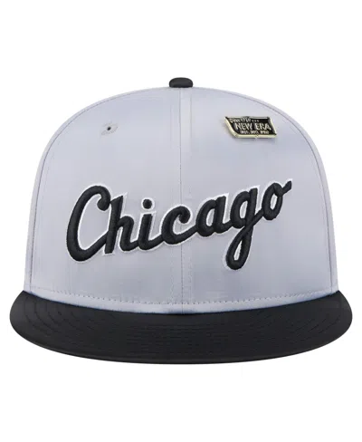 New Era Men's Gray/black Chicago White Sox Satin 59fifty Fitted Hat