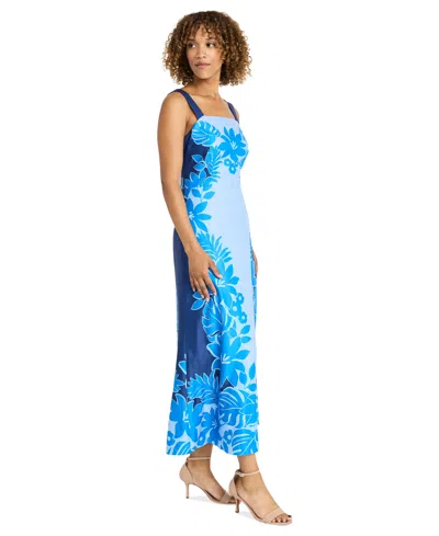 Maggy London Women's Placement-print Square-neck Maxi Dress In Multi