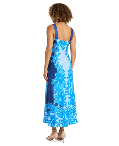 Maggy London Women's Placement-print Square-neck Maxi Dress In Multi