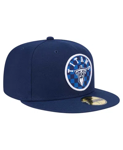 New Era Men's Navy Tennessee Titans Checkered 59fifty Fitted Hat