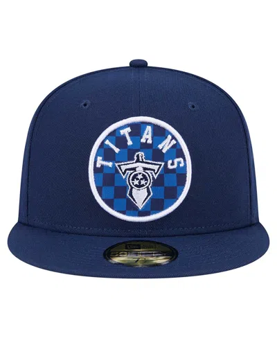 New Era Men's Navy Tennessee Titans Checkered 59fifty Fitted Hat