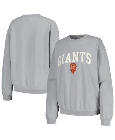 Soft As A Grape Women's Gray San Francisco Giants Pigment Dye Pullover Sweatshirt