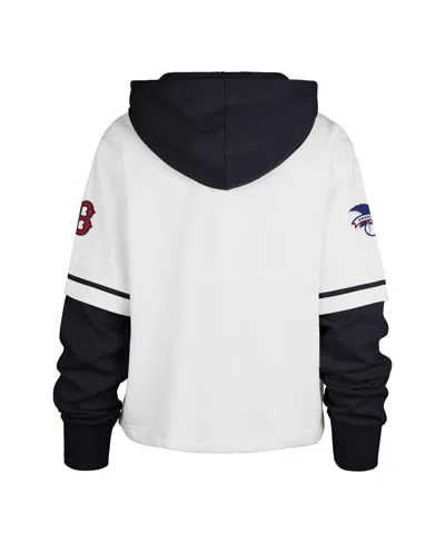 47 Brand Women's White Boston Red Sox Trifecta Shortstop Cropped Pullover Hoodie