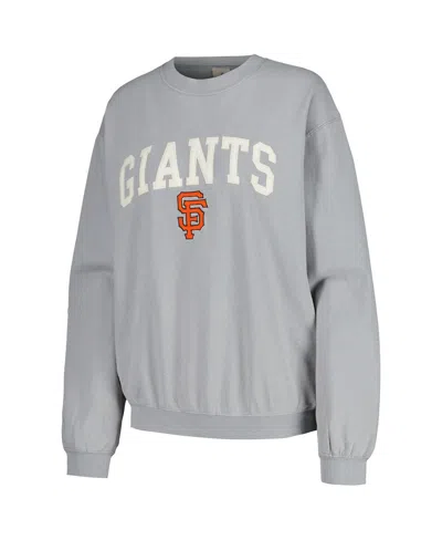 Soft As A Grape Women's Gray San Francisco Giants Pigment Dye Pullover Sweatshirt