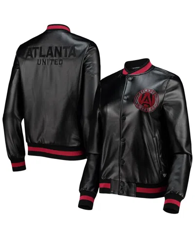 The Wild Collective Women's Black Atlanta United Fc Full-snap Bomber Jacket In Black