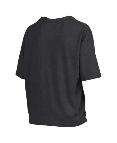 PRESSBOX WOMEN'S BLACK ARMY BLACK KNIGHTS NELSON ARCH OVER LOGO WAIST LENGTH OVERSIZED SLUB T-SHIRT 