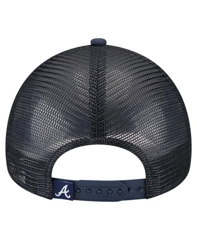 New Era Toddler White/navy Atlanta Braves Painted A-frame 9forty Trucker Adjustable Hat