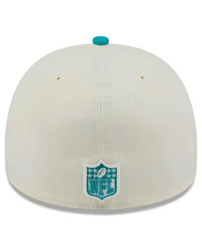 New Era Men's Cream/aqua Miami Dolphins 2025 Nfl Draft A-frame 59fifty Fitted Hat