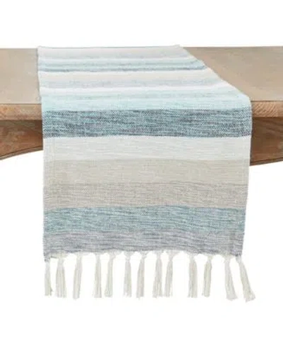Saro Lifestyle Fringed Stripe Table Runner Collection