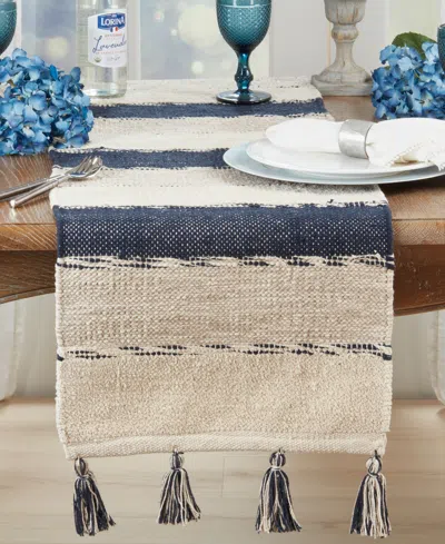 Saro Lifestyle Tasseled Stripe Table Runner, 16" X 72"