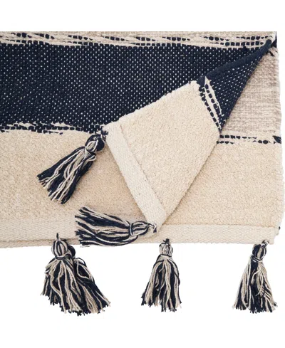 Saro Lifestyle Tasseled Stripe Table Runner, 16" X 72"